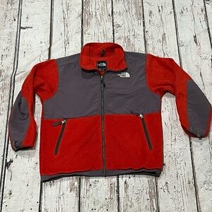 Boys The North Face Kids Denali Red Fleece Zip Up Jacket
